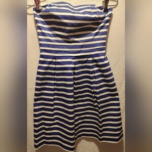 Gap Blue & White Stripes Classic Tailored Strapless Mini Dress Size 0 NWOT